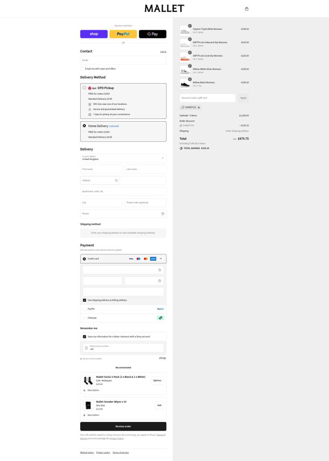 Mallet checkout page showing Mallet discount code box | Screenshot taken by SimplyCodes community member on Sep 7, 2025