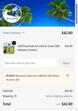 ALOHA coupon verification screenshot