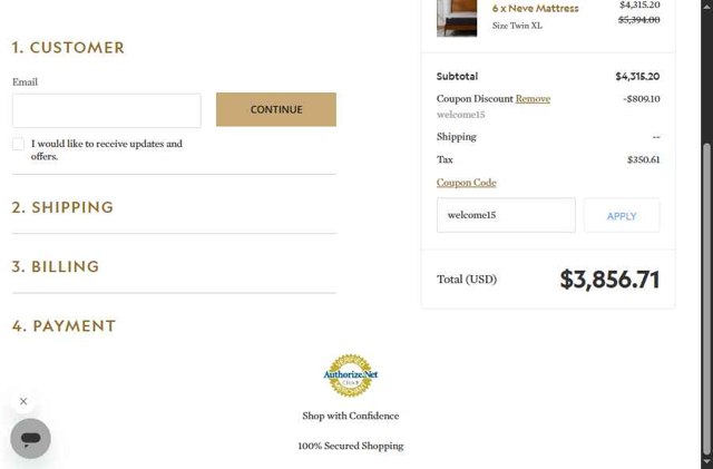 Malouf checkout page showing Malouf coupon code box | Screenshot taken by SimplyCodes community member on Sep 4, 2025