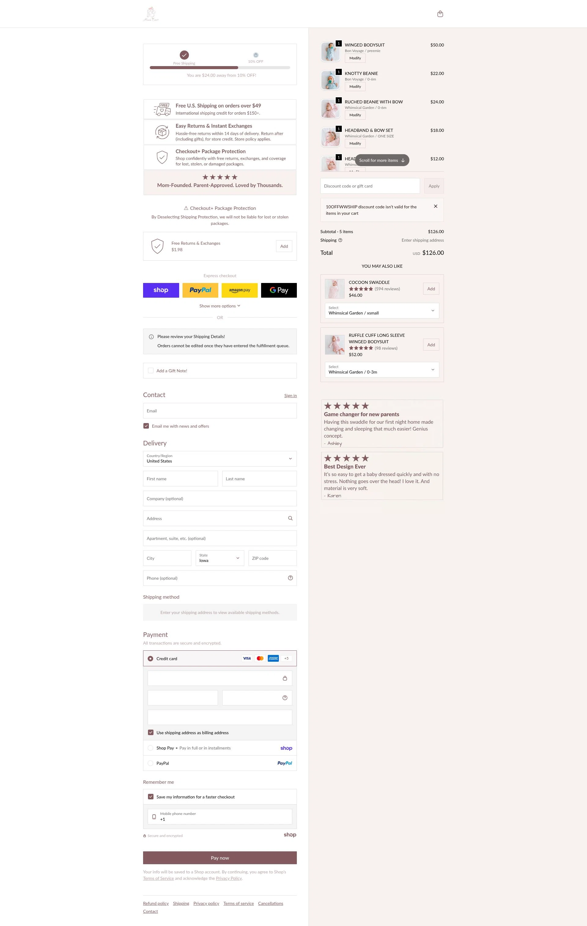 Mama Coco checkout page showing Mama Coco discount code box | Screenshot taken by SimplyCodes community member on Jan 27, 2026