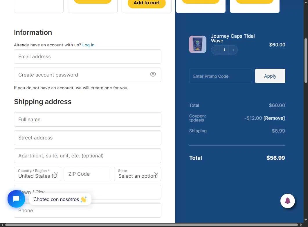 Mama Dose checkout page showing Mama Dose coupon code box | Screenshot taken by SimplyCodes community member on Oct 2, 2025