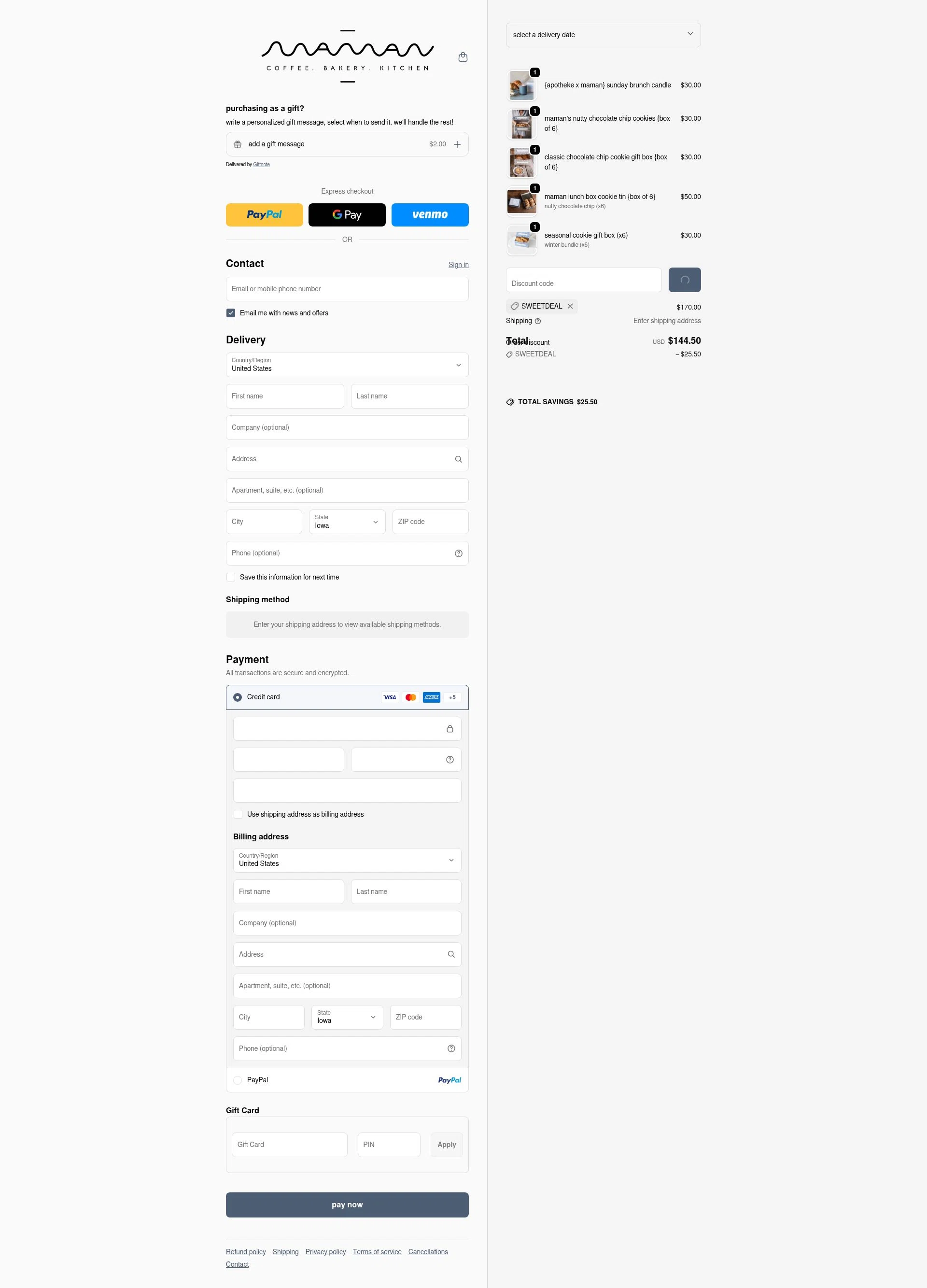 Maman checkout page showing Maman promo code box | Screenshot taken by SimplyCodes community member on Jan 26, 2026