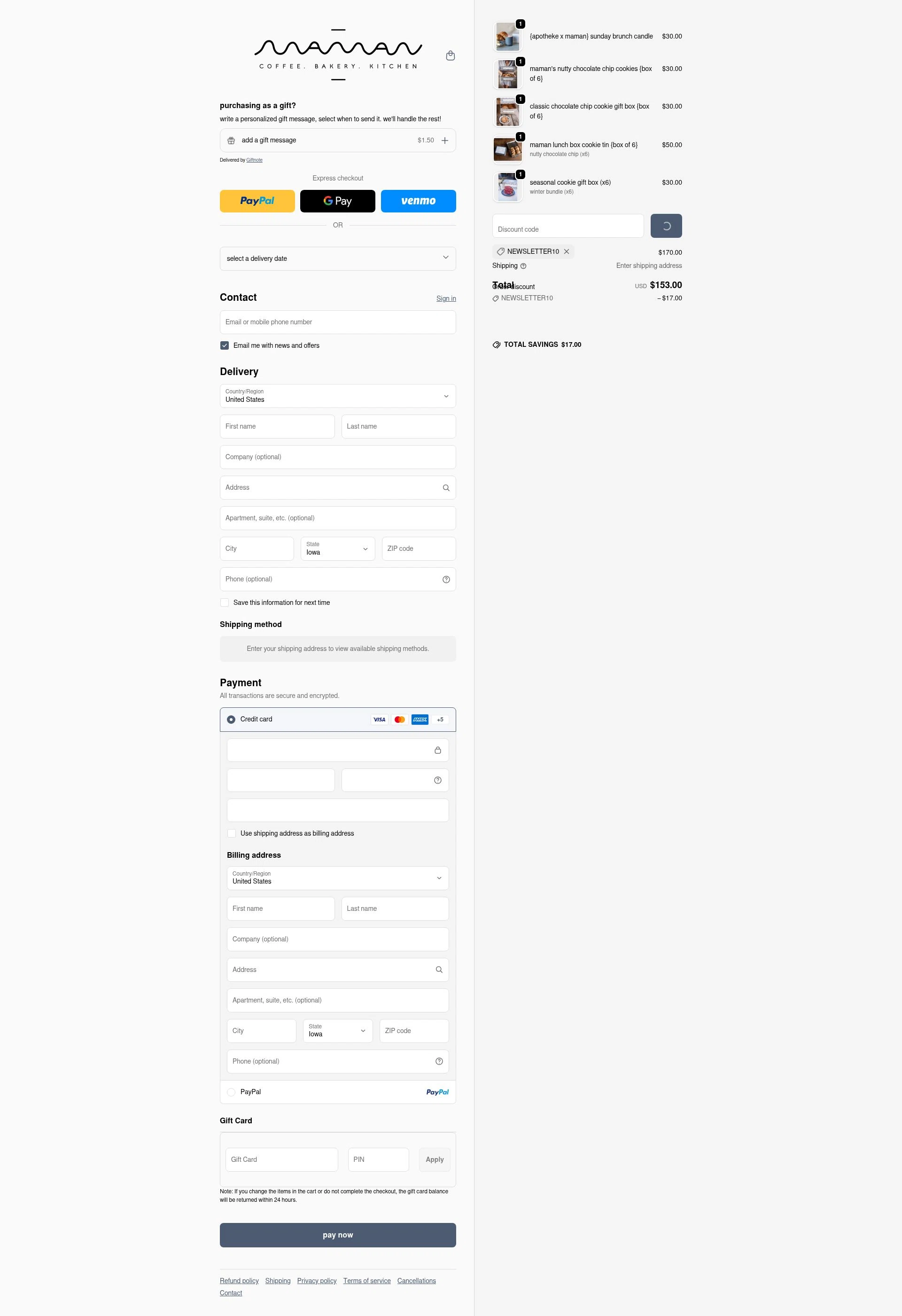 Maman checkout page showing Maman promo code box | Screenshot taken by SimplyCodes community member on Feb 4, 2026