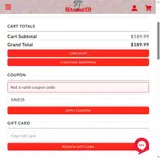 Mammoth Outlet coupon verification screenshot