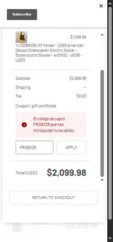 Manchester Music Mill coupon verification screenshot