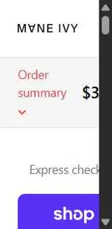 MANE IVY coupon verification screenshot