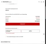 Mango Outlet coupon verification screenshot