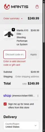 GUNSAMERICA coupon verification screenshot