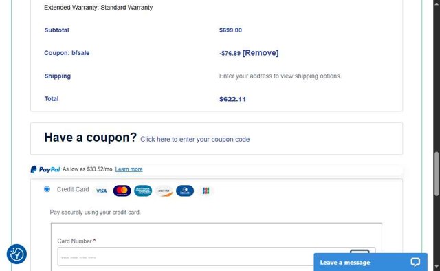 Many Bidets checkout page showing Many Bidets coupon code box | Screenshot taken by SimplyCodes community member on May 22, 2025