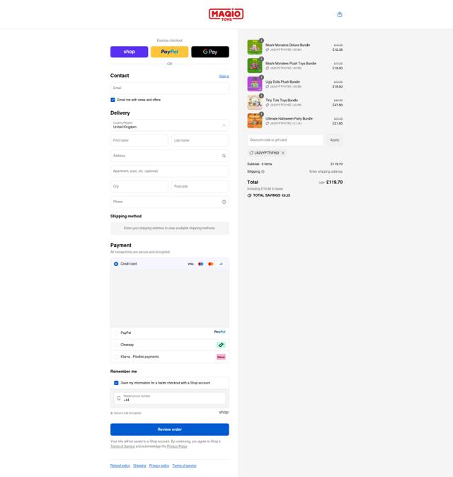 Maqio checkout page showing Maqio discount code box | Screenshot taken by SimplyCodes community member on Sep 10, 2025