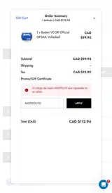 Marchants coupon verification screenshot