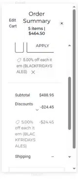 BLACKFRIDAYSALES coupon verification screenshot