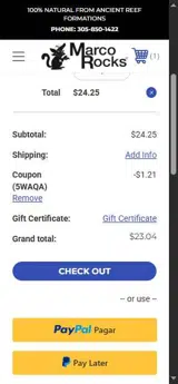5WAQA coupon verification screenshot