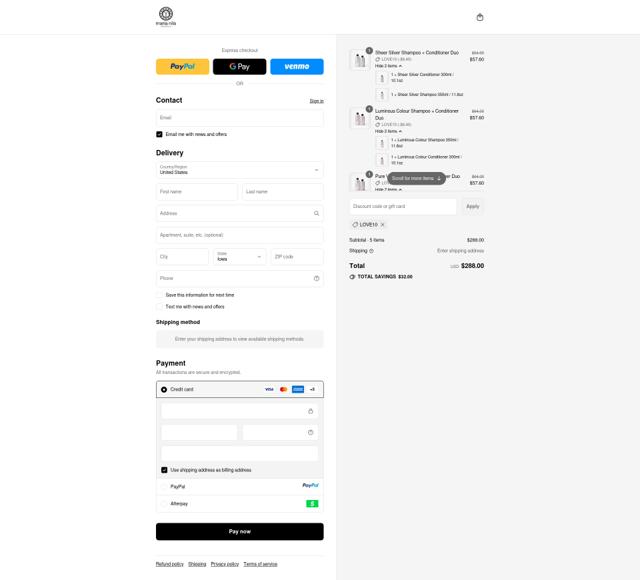Maria Nila checkout page showing Maria Nila discount code box | Screenshot taken by SimplyCodes community member on Sep 12, 2025