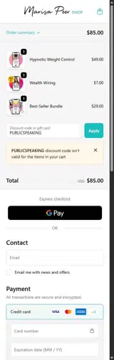 PUBLICSPEAKING coupon verification screenshot