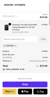 MARIMIR coupon verification screenshot