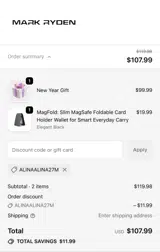 ALINAALINA27M coupon verification screenshot