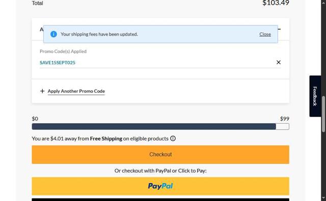 Mark's checkout page showing Mark's promo code box | Screenshot taken by SimplyCodes community member on Sep 11, 2025