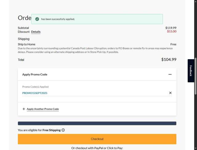 Mark's checkout page showing Mark's promo code box | Screenshot taken by SimplyCodes community member on Sep 11, 2025