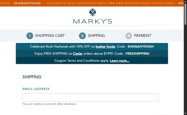 Marky's checkout page showing Marky's promo code box | Screenshot taken by SimplyCodes community member on Sep 8, 2025