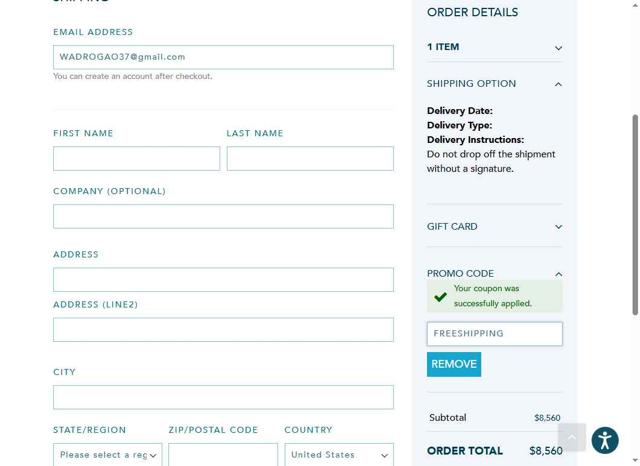 Marky's checkout page showing Marky's promo code box | Screenshot taken by SimplyCodes community member on Aug 13, 2025