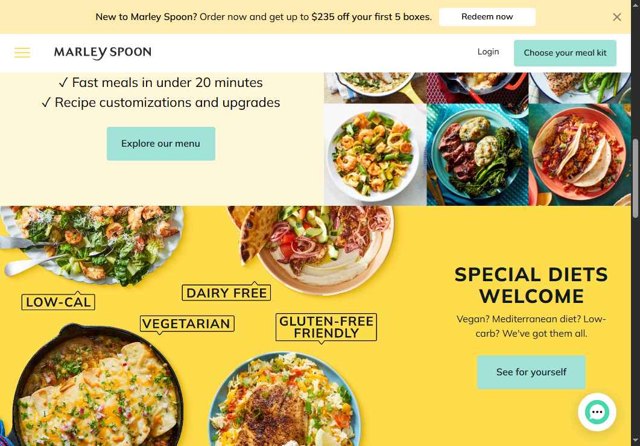 Martha & Marley Spoon checkout page showing Martha & Marley Spoon promo code box | Screenshot taken by SimplyCodes community member on Aug 14, 2025