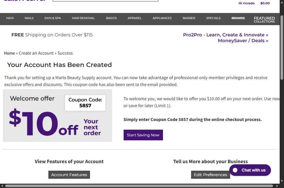 Marlo Beauty Supply checkout page showing Marlo Beauty Supply promo code box | Screenshot taken by SimplyCodes community member on Apr 22, 2025