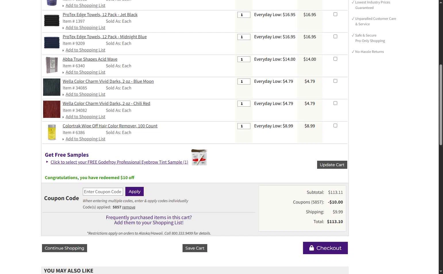 Marlo Beauty Supply checkout page showing Marlo Beauty Supply promo code box | Screenshot taken by SimplyCodes community member on Nov 17, 2025