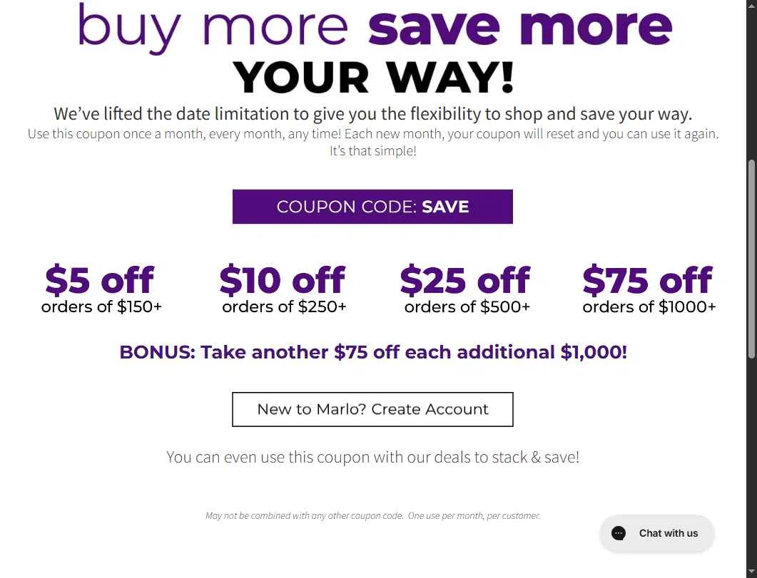 Marlo Beauty Supply checkout page showing Marlo Beauty Supply promo code box | Screenshot taken by SimplyCodes community member on Sep 6, 2025
