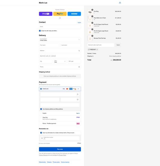 Marlo Laz checkout page showing Marlo Laz promo code box | Screenshot taken by SimplyCodes community member on Aug 25, 2025