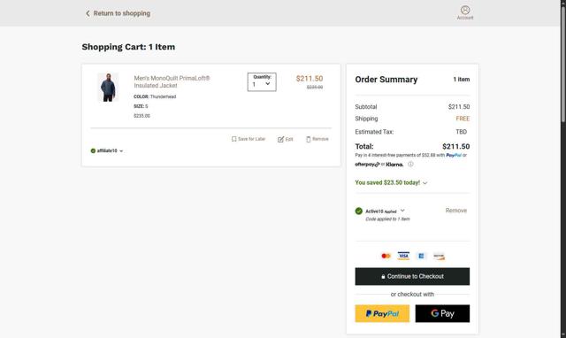 Marmot checkout page showing Marmot promo code box | Screenshot taken by SimplyCodes community member on Sep 5, 2025