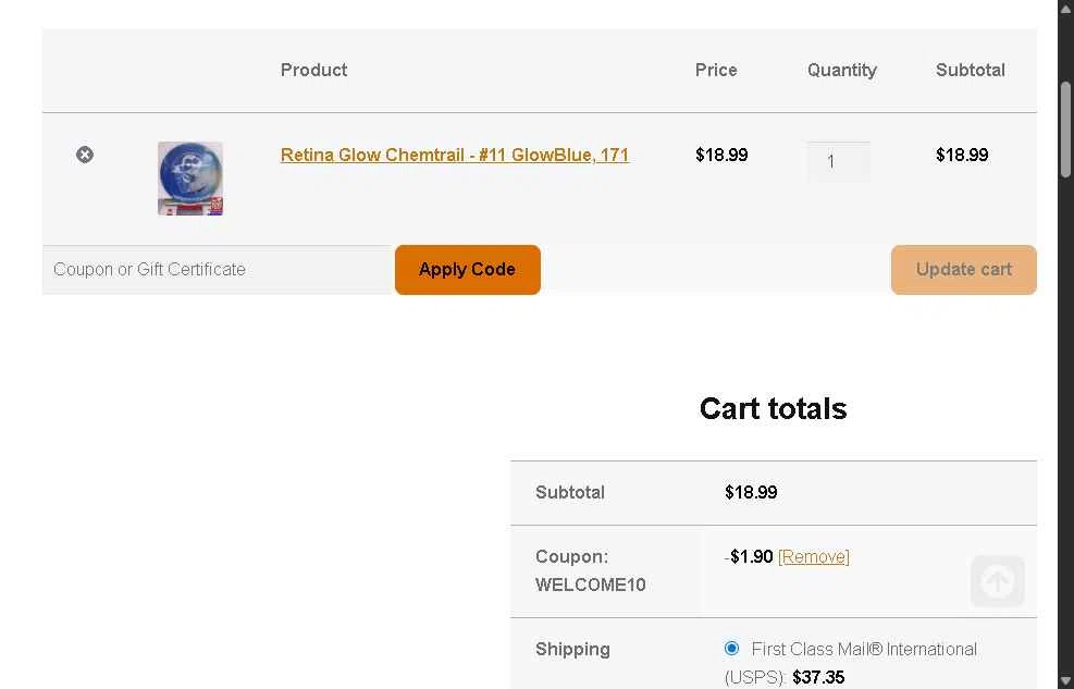 Marshall Street Disc Golf checkout page showing Marshall Street Disc Golf promo code box | Screenshot taken by SimplyCodes community member on Aug 13, 2025