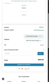 HELLO10 coupon verification screenshot