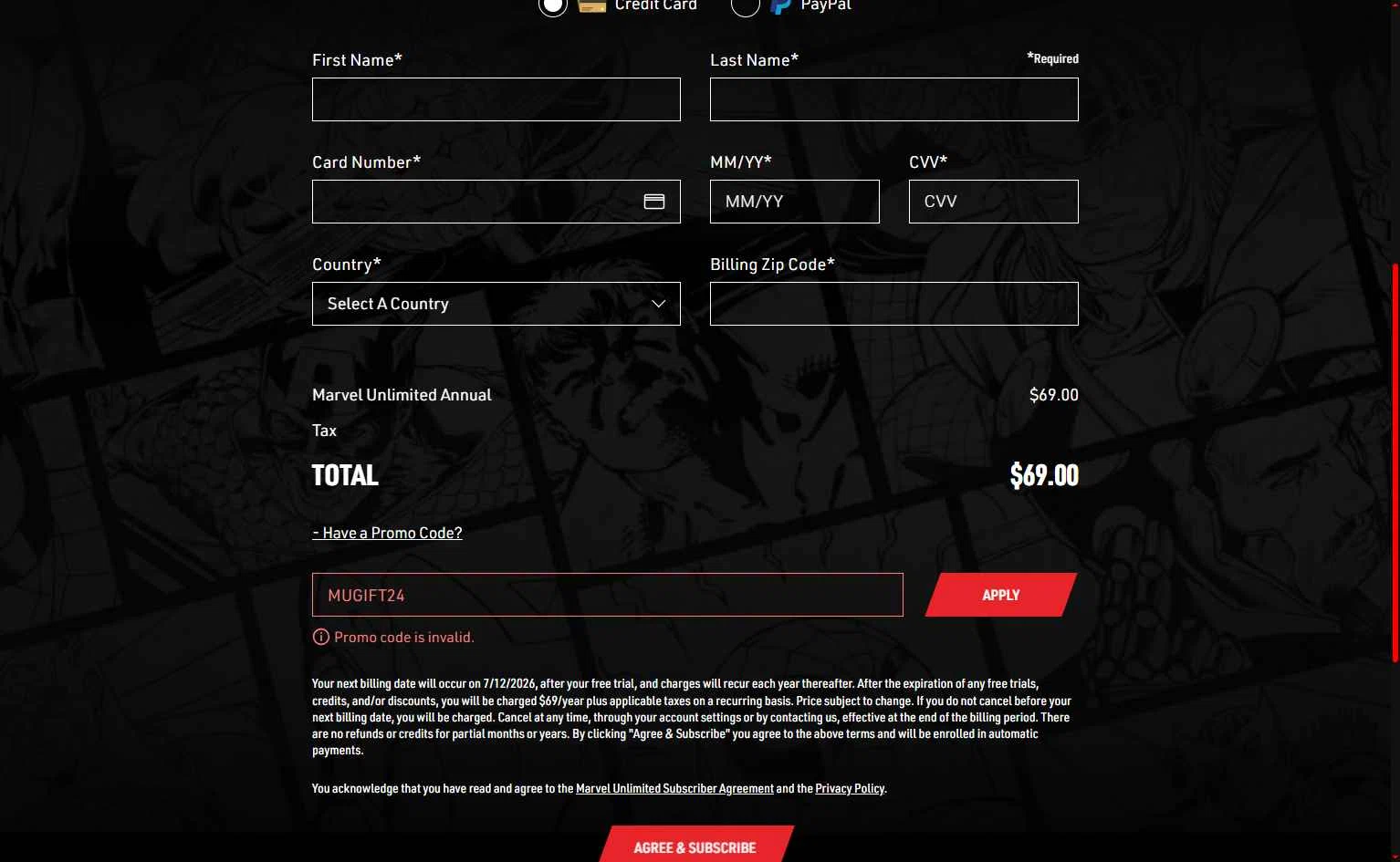 Verification screenshot for For Only $50 Select Items (members Only) at Marvel Unlimited - 2d ago
