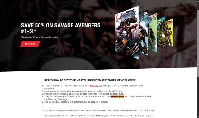Marvel Unlimited checkout page showing Marvel Unlimited promo code box | Screenshot taken by SimplyCodes community member on Sep 2, 2025