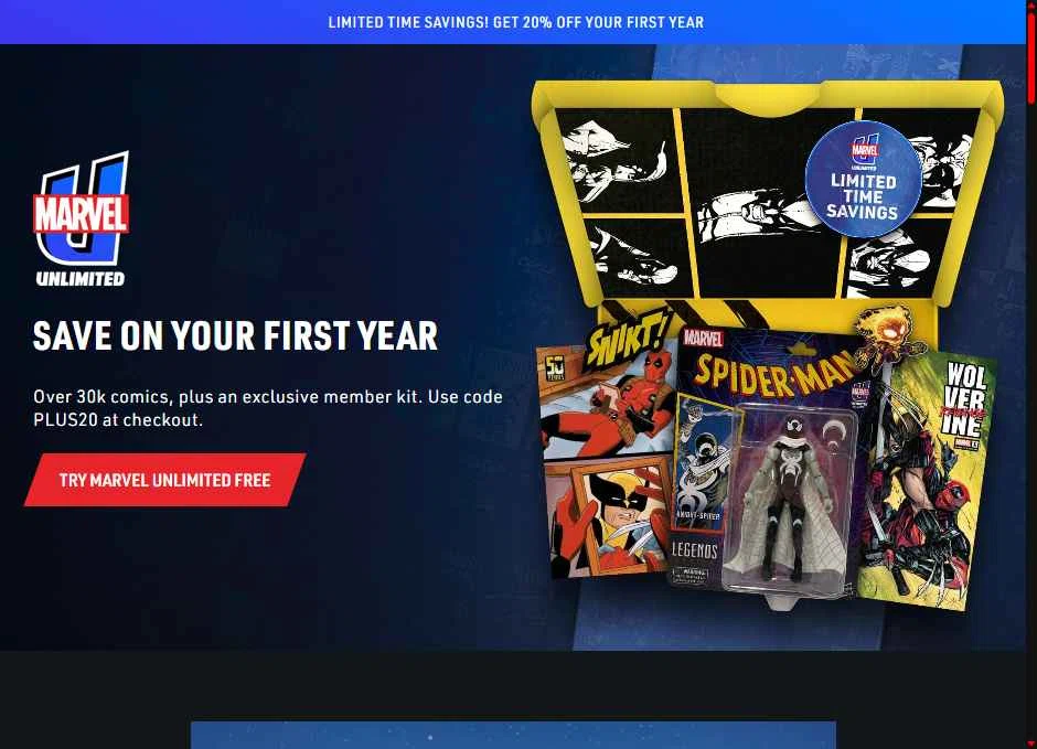 Marvel Unlimited checkout page showing Marvel Unlimited promo code box | Screenshot taken by SimplyCodes community member on Feb 5, 2026
