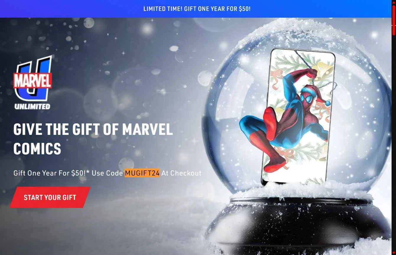 Verification screenshot for For Only $50 Select Items (members Only) at Marvel Unlimited - 2d ago