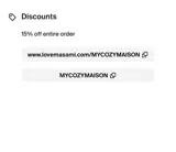 MYCOZYMAISON coupon verification screenshot