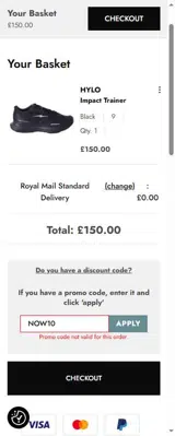 NOW10 coupon verification screenshot