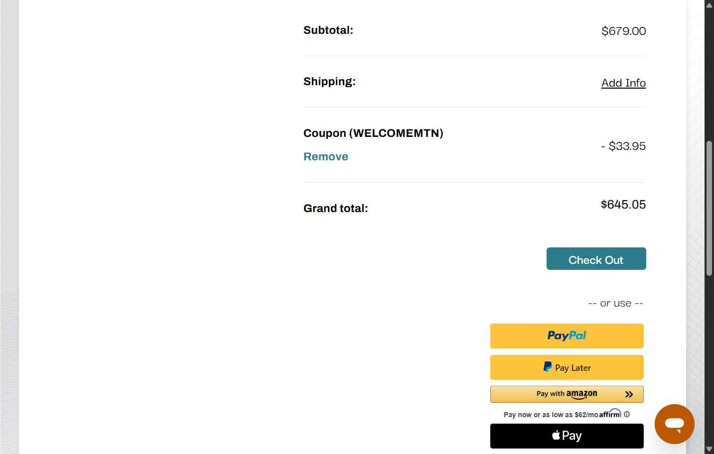 Massage Tables Now checkout page showing Massage Tables Now coupon code box | Screenshot taken by SimplyCodes community member on Dec 12, 2025