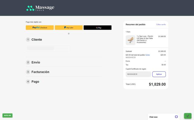 Massage Tools checkout page showing Massage Tools coupon code box | Screenshot taken by SimplyCodes community member on Sep 11, 2025