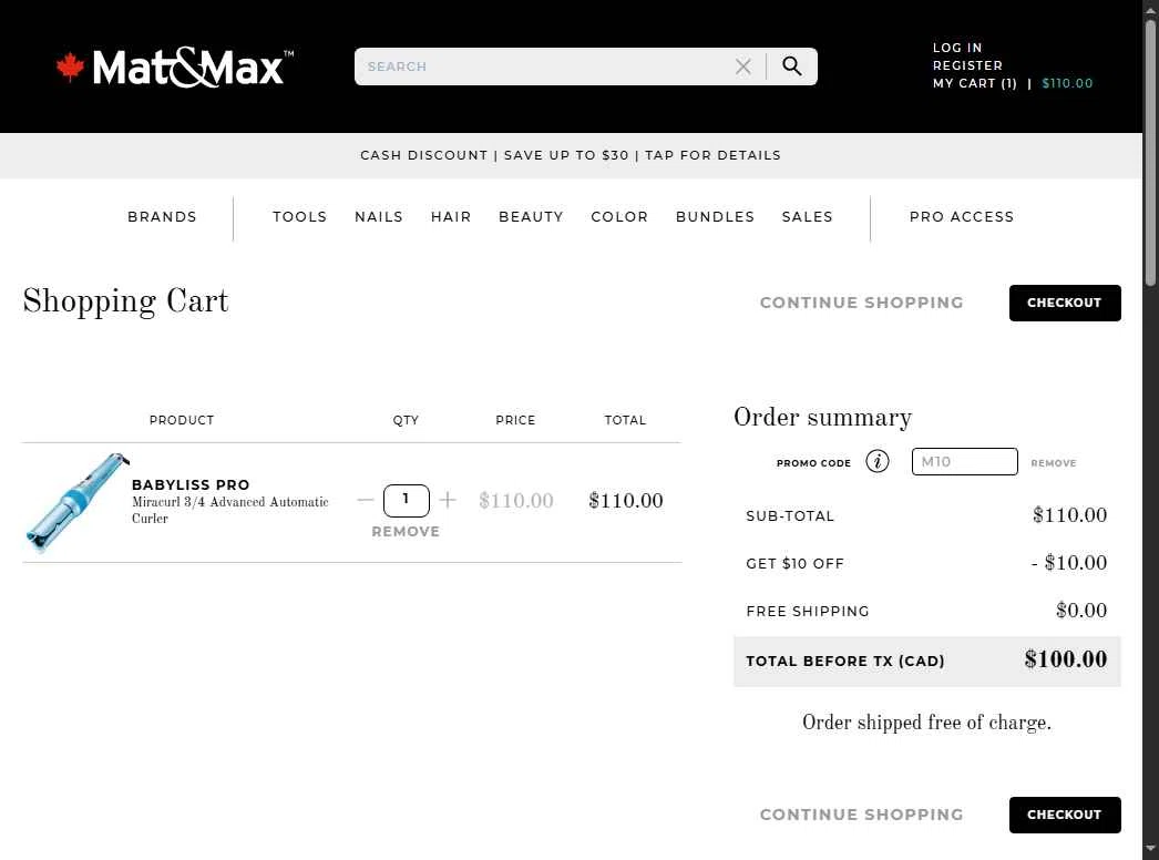 Mat&Max checkout page showing Mat&Max promo code box | Screenshot taken by SimplyCodes community member on Dec 13, 2025