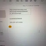 ALINANIEDERMAIR coupon verification screenshot