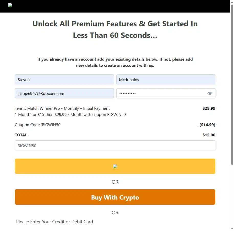 Matchstat checkout page showing Matchstat promo code box | Screenshot taken by SimplyCodes community member on Jun 11, 2025
