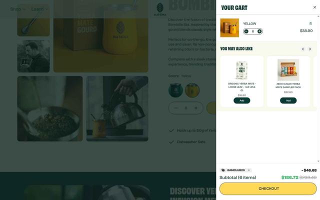 Mateina checkout page showing Mateina promo code box | Screenshot taken by SimplyCodes community member on Jul 12, 2025