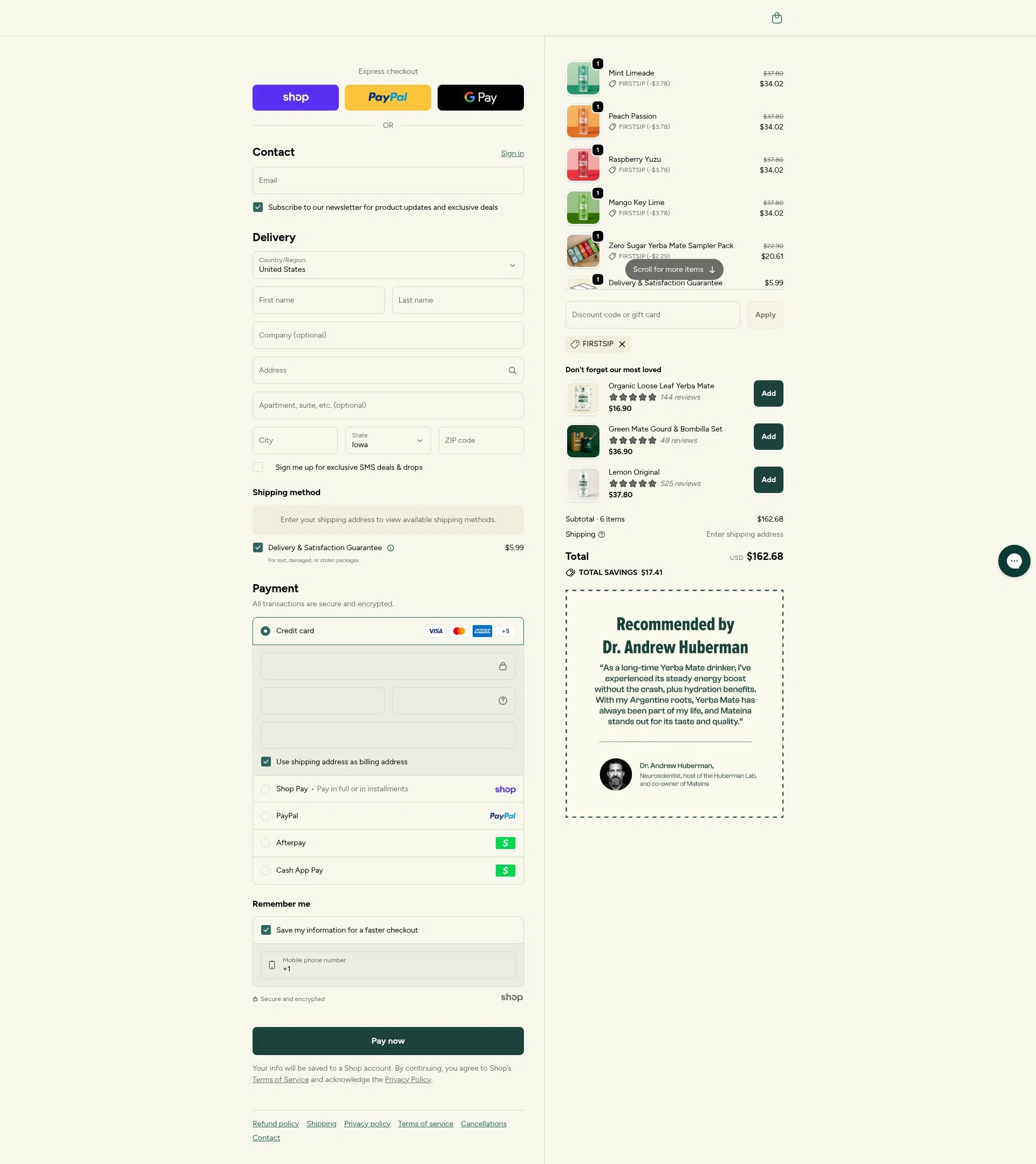 Mateina US checkout page showing Mateina US promo code box | Screenshot taken by SimplyCodes community member on Jan 27, 2026