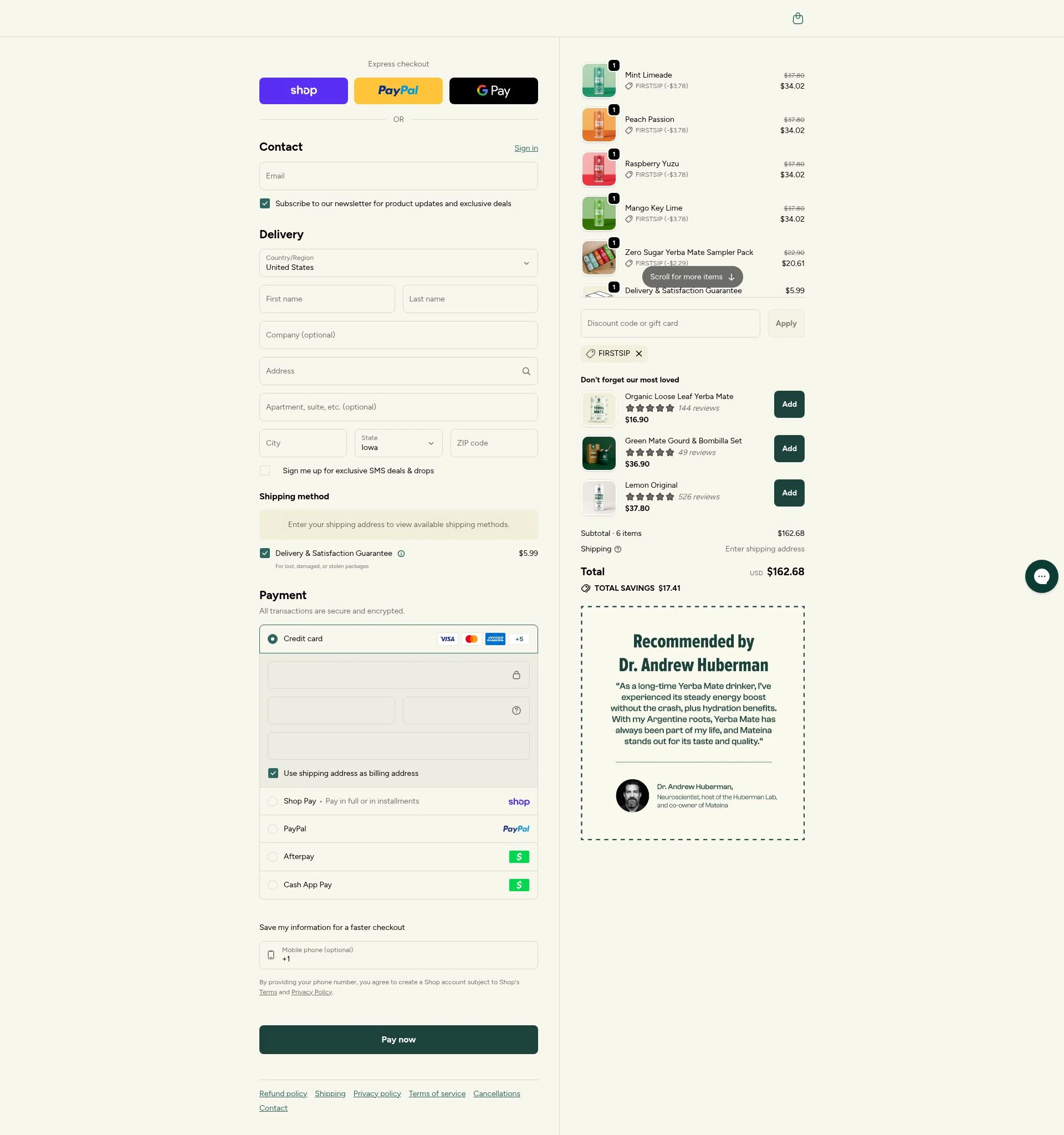 Mateina US checkout page showing Mateina US promo code box | Screenshot taken by SimplyCodes community member on Jan 31, 2026
