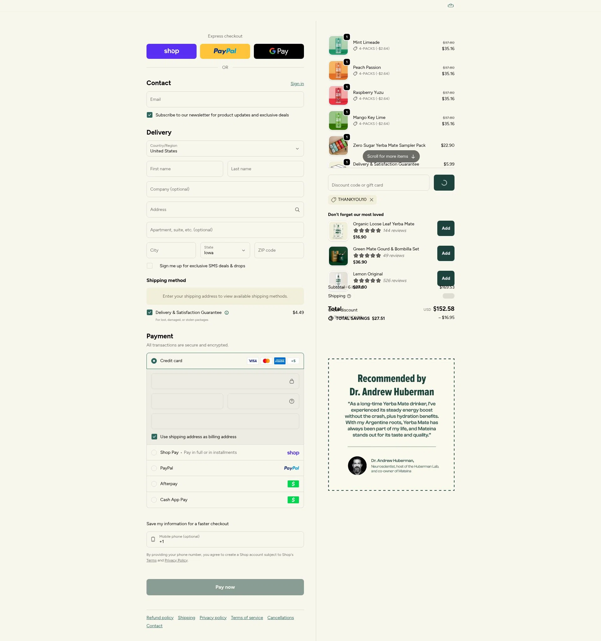 Mateina US checkout page showing Mateina US promo code box | Screenshot taken by SimplyCodes community member on Jan 31, 2026