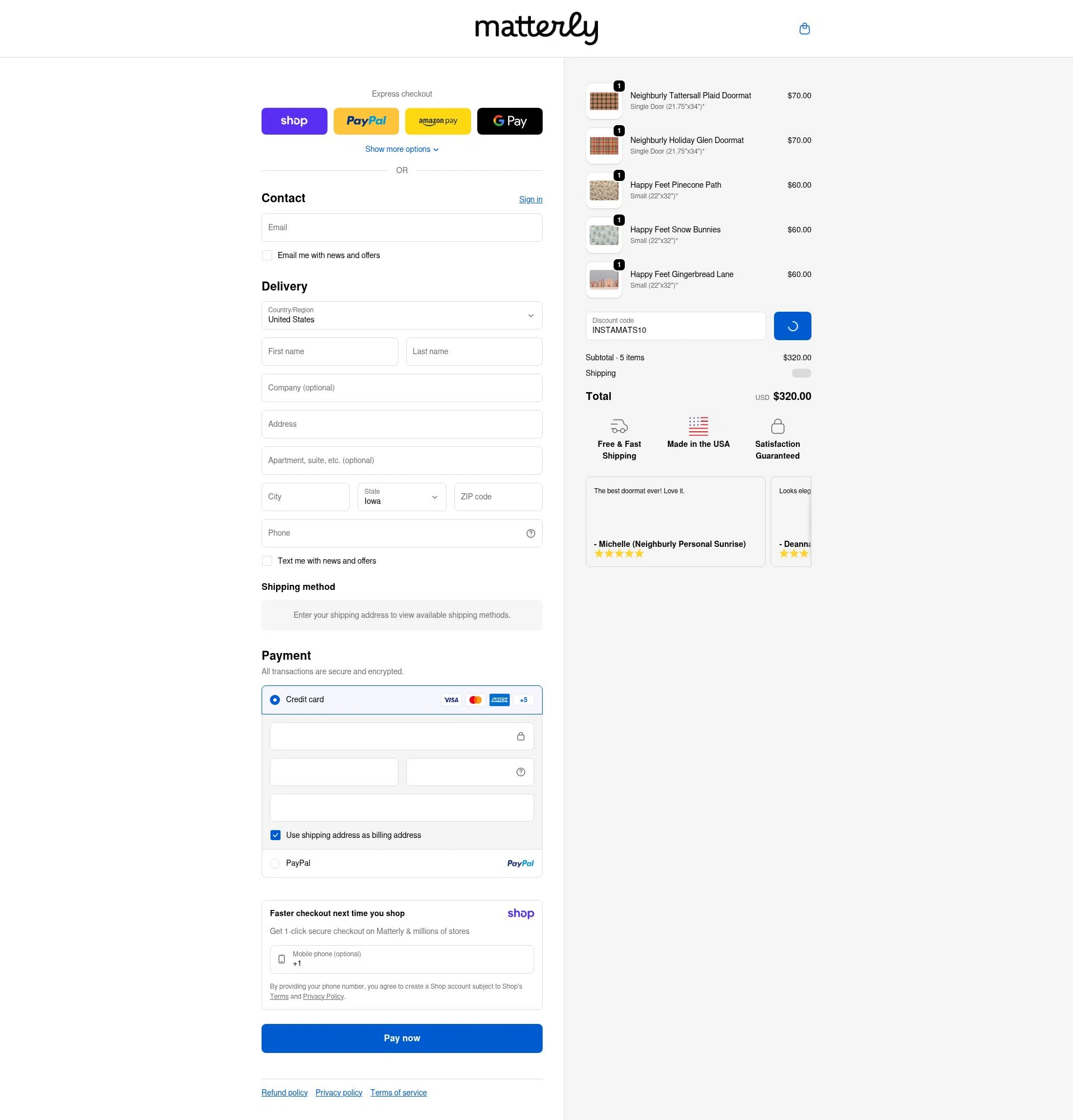 Matterly, LLC checkout page showing Matterly, LLC promo code box | Screenshot taken by SimplyCodes community member on Jan 8, 2026