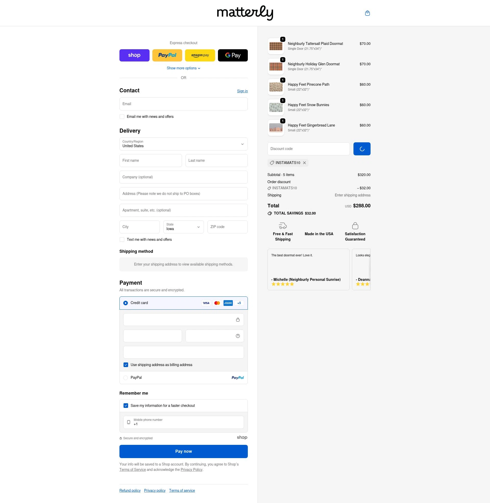 Matterly, LLC checkout page showing Matterly, LLC promo code box | Screenshot taken by SimplyCodes community member on Dec 29, 2025